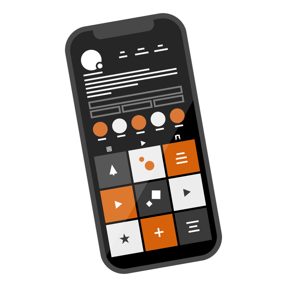 social media Instagram iPhone phone mobile symbol cartoon orange grey